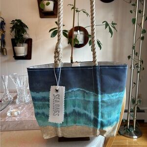 Sea Bags of Maine Canvas Tote with Ocean Design